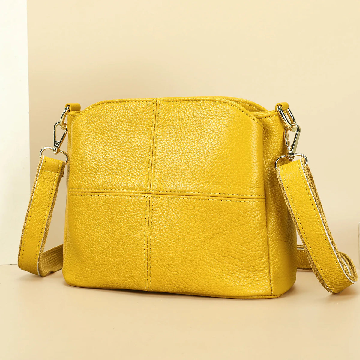Top-Grain Cowhide Single-Shoulder Bag Bucket Bag Genuine Leather Large-Capacity Single-Shoulder