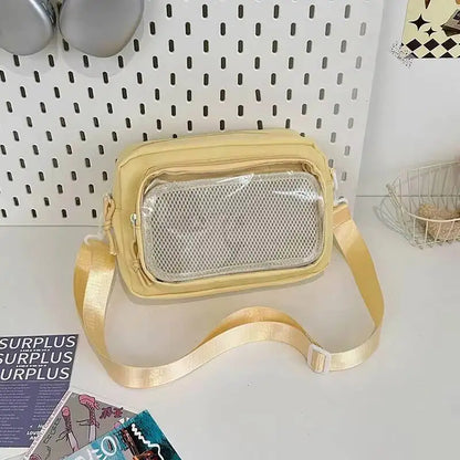Mini Ita Crossbody Bag – Transparent Pocket Small Shoulder Bag for Badge Display