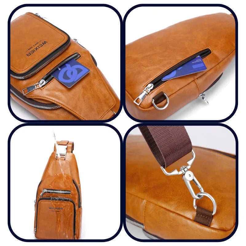 Men S Women Crossbody Large-Capacity Waterproof Cycling Zipper Simple Single-Shoulder Backpack
