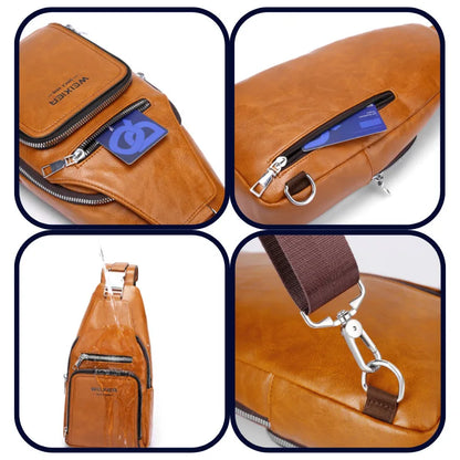 Men S Women Crossbody Large-Capacity Waterproof Cycling Zipper Simple Single-Shoulder Backpack