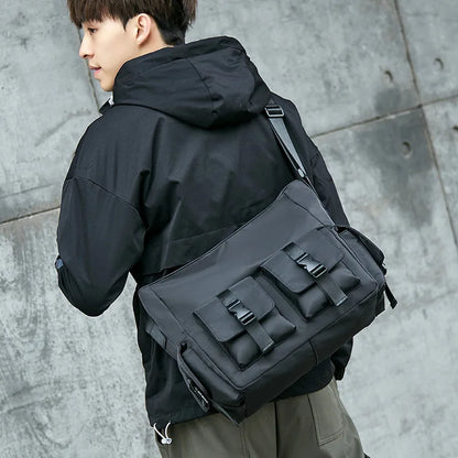 Men S Women Work Wear Oxford Cloth Student Postman Single Shoulder Backpack Large Capacity Buckle