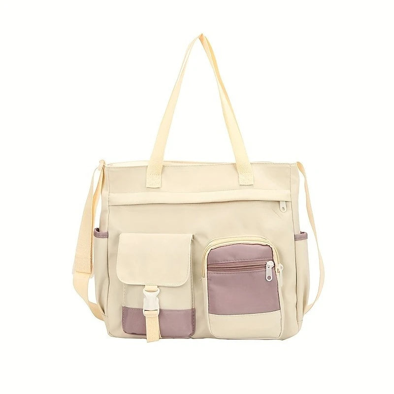 Nylon Crossbody Bag – Multi-Compartment Shoulder Bag for Women & Teens