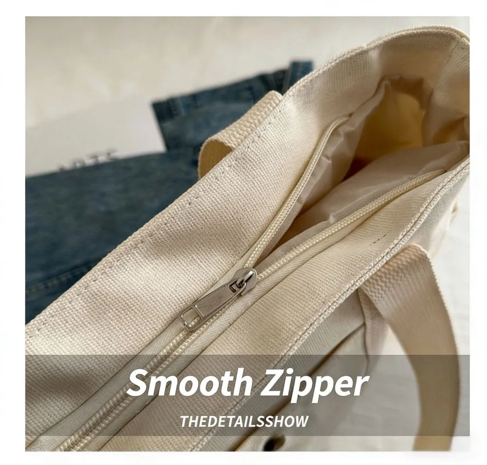 Homefish Capacity Canvas Tote Bags Work Commuting Carrying Bag College Style Student Outfit Book