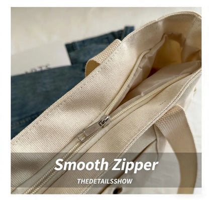 Homefish Capacity Canvas Tote Bags Work Commuting Carrying Bag College Style Student Outfit Book