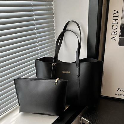 Leather Tote Bag – Large Capacity Women's Work Shoulder Bag