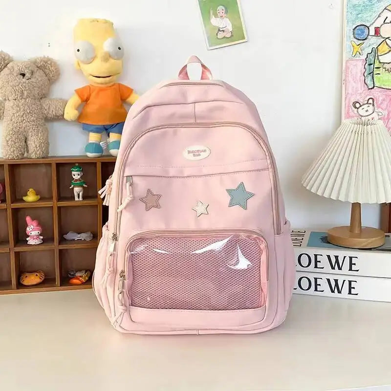 Star Ita Backpack – Transparent Display School Bag for Girls