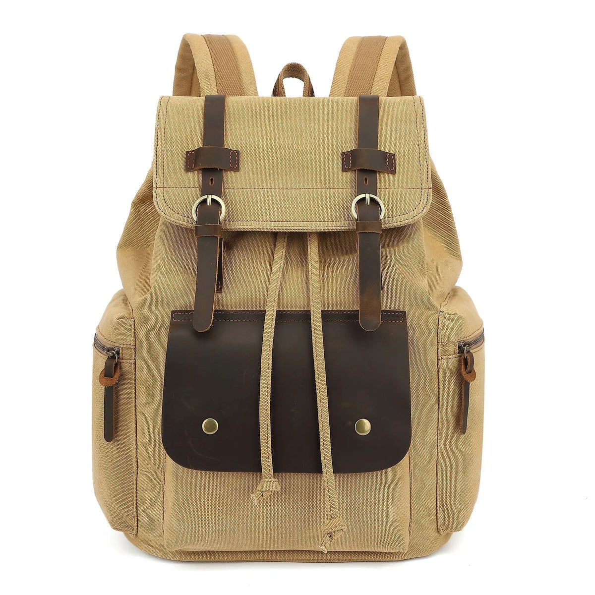 Retro Bag Lid Wear-Resistant Canvas Men S Backpack Large Capacity 15 6-Inch Computer-Stored Travel