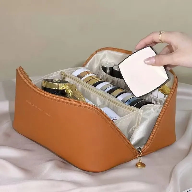 Homefish Luxury Makeup Organizer Women Toiletry Kit Bag Cosmetic Storage Pouch Travel Make Up Case