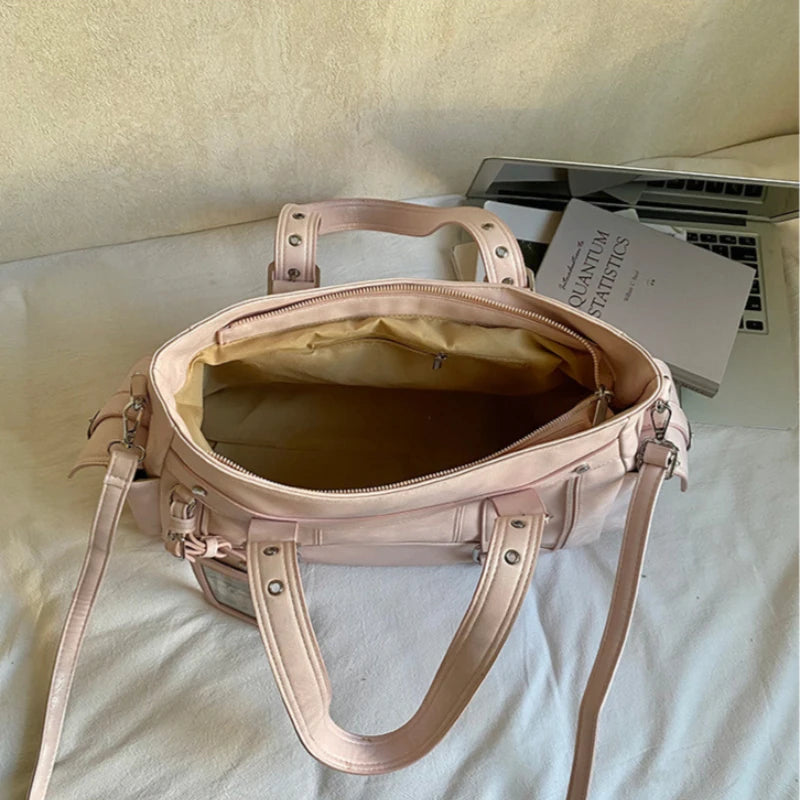 Large Capacity Tote Bag Trendy Sweet-And-Cool Style Versatile Handbag Simple Commuting Crossbody