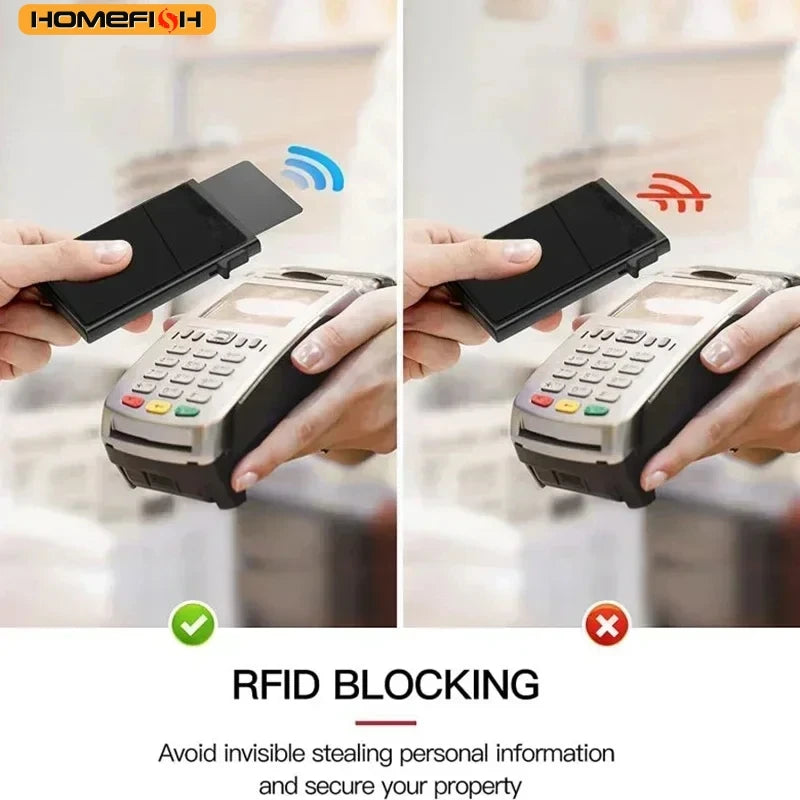 Homefish Slim Metal Card Wallet Rfid Anti-Scan Card Protector