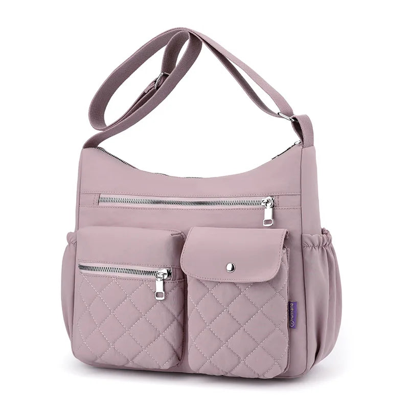Quilted Shoulder Bag for Women – Multi-Pocket Crossbody Tote Purse