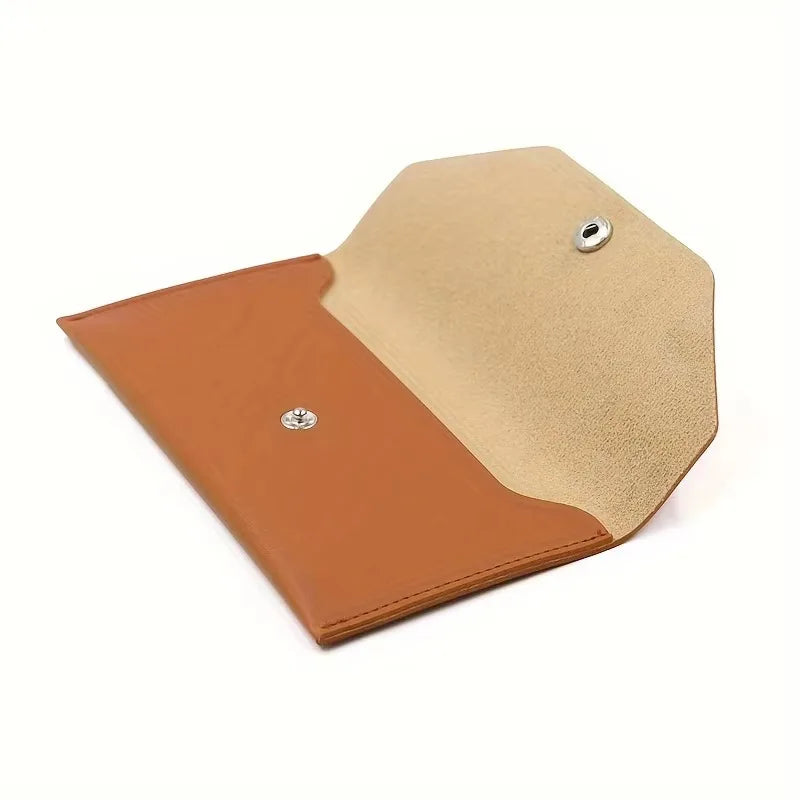 PU Leather Envelope Wallet with Card Holder & Cash Slots