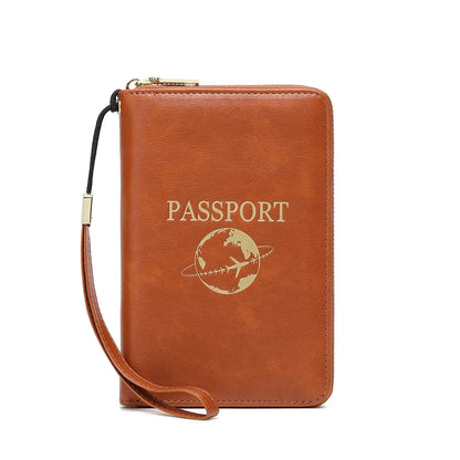 Multi-Functional Zipper Passport Holder Rfid Anti-Magnetic Passport Global Travel Storage Document