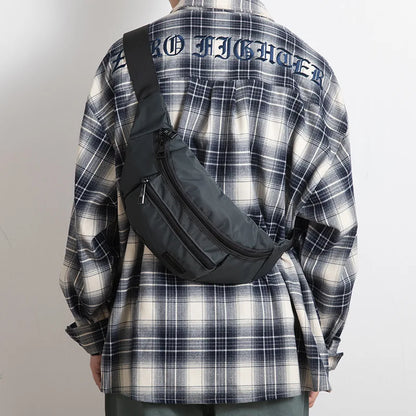 Men S Chest Bag Made Oxford Fabric Casual Fashionable Waist Bag Waterproof Outdoor Sports Crossbody