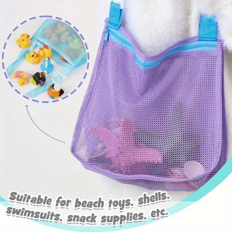 Colorful Hollow Crossbody Bag 1pcs Mesh Beach Bags Toilet Bag Adjustable Strap Summer Daily Phone
