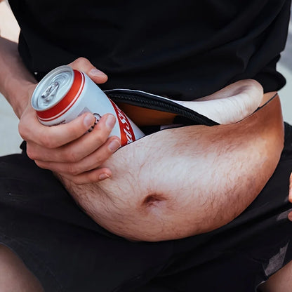 Dad Packs Fake Beer Belly Fanny Both Men Women White Elephant Gift Gag