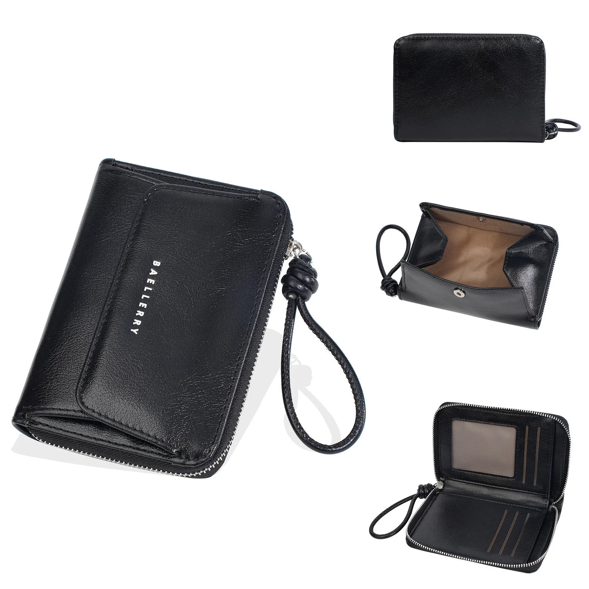Japanese-Style Coin Pocket Card Holder Oil-Wax Leather Hand-Held Ladies Wallet