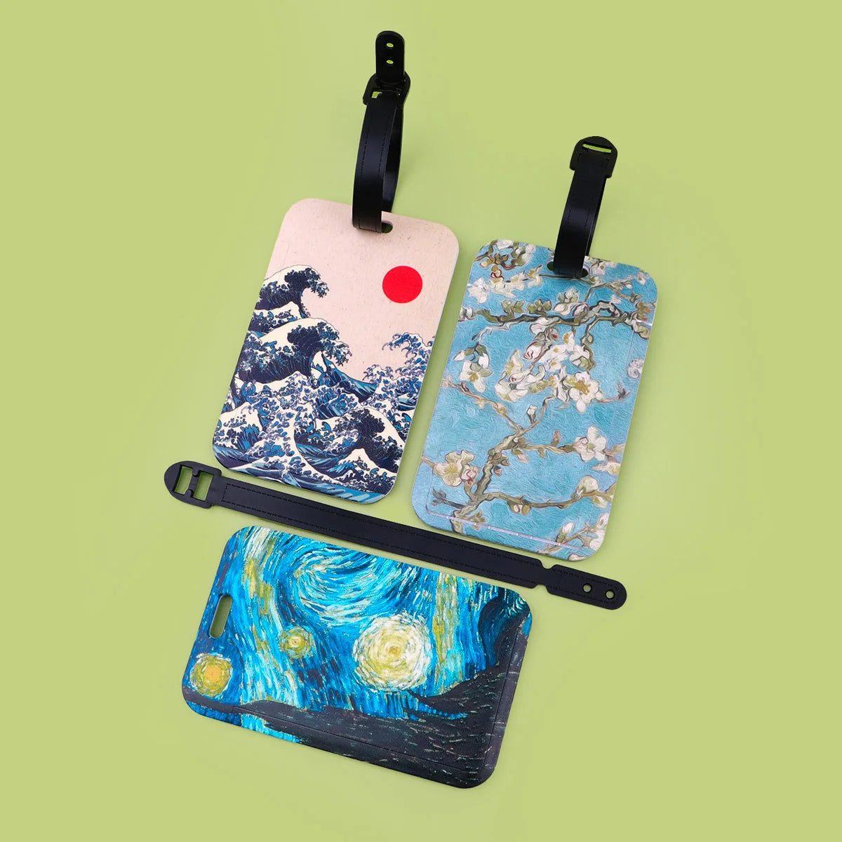 Oil Painting Plastics Baggage Tag Artistic Suitcase Backpack Anti-Lost Listing Id Card Holder