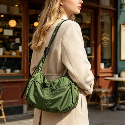 Large Capacity Casual Sport Tote Shoulder Bag Lightweight Waterproof Nylon Crossbody Bags Men Women