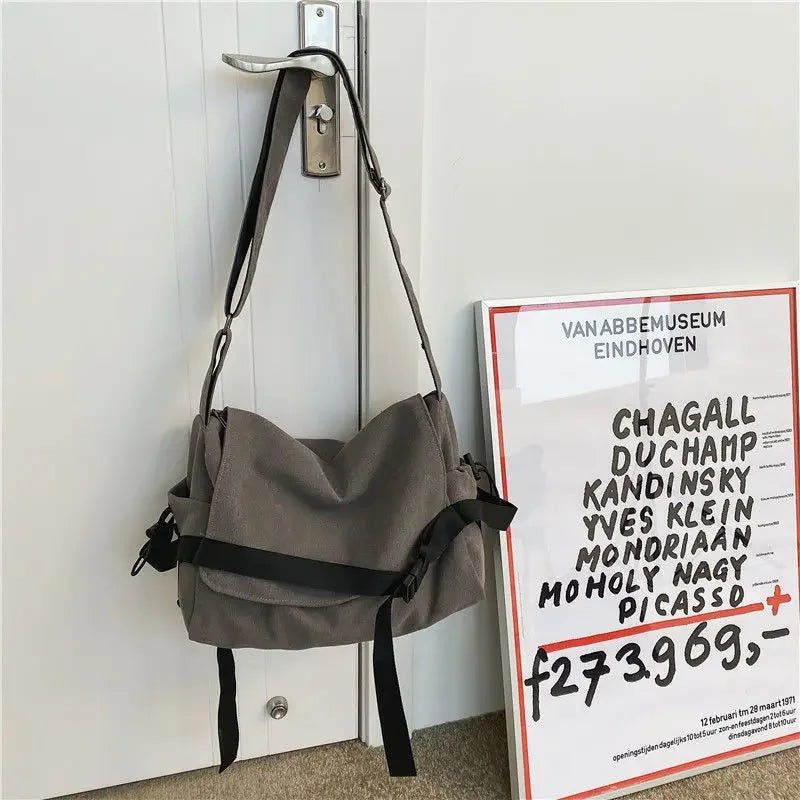 Canvas Messenger Bag for Men - Large Capacity Crossbody Shoulder Bag