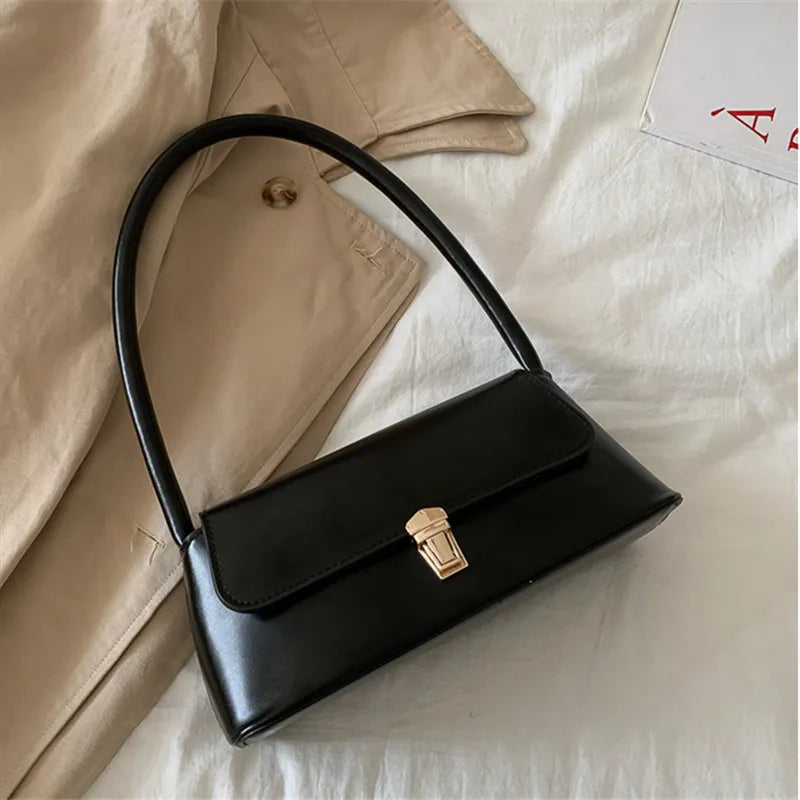 Women's Leather Shoulder Bag – Soft Faux Leather Clutch Handbag
