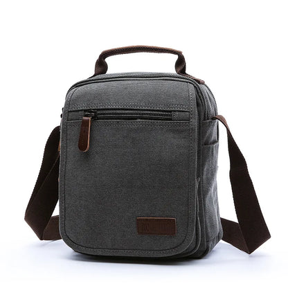Canvas Men S Cross-Body Bag Korean Version One Shoulder Carry Multiple Pockets Document Large