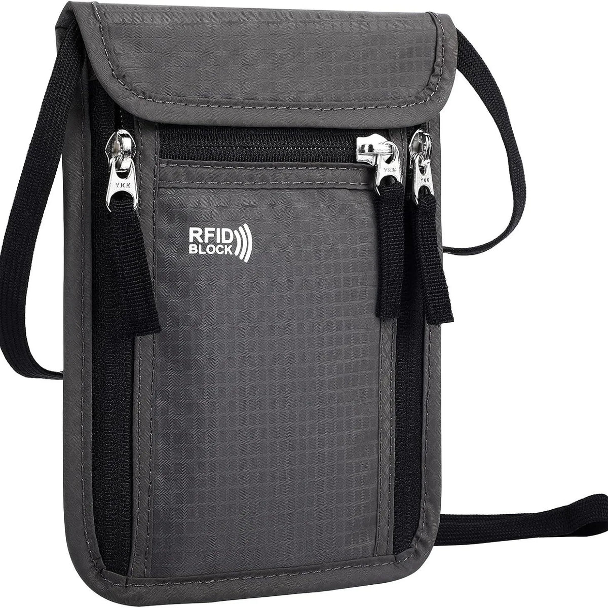 Homefish Rfid Blocking Passport Wallet Family Travel Document Organizer Neck Strap Holder Storage