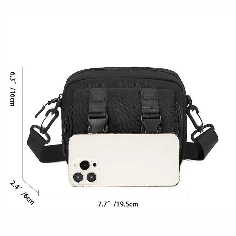 Large-Capacity Crossbody Bag Buckle Zipper Simple Casual Single-Shoulder Bag Men