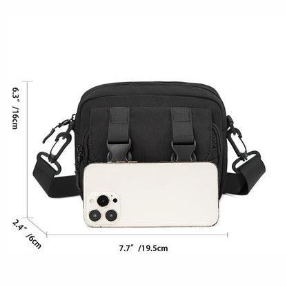 Large-Capacity Crossbody Bag Buckle Zipper Simple Casual Single-Shoulder Bag Men