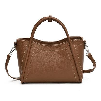 Leather Tote Bag – Vintage Top Handle Crossbody Handbag for Women