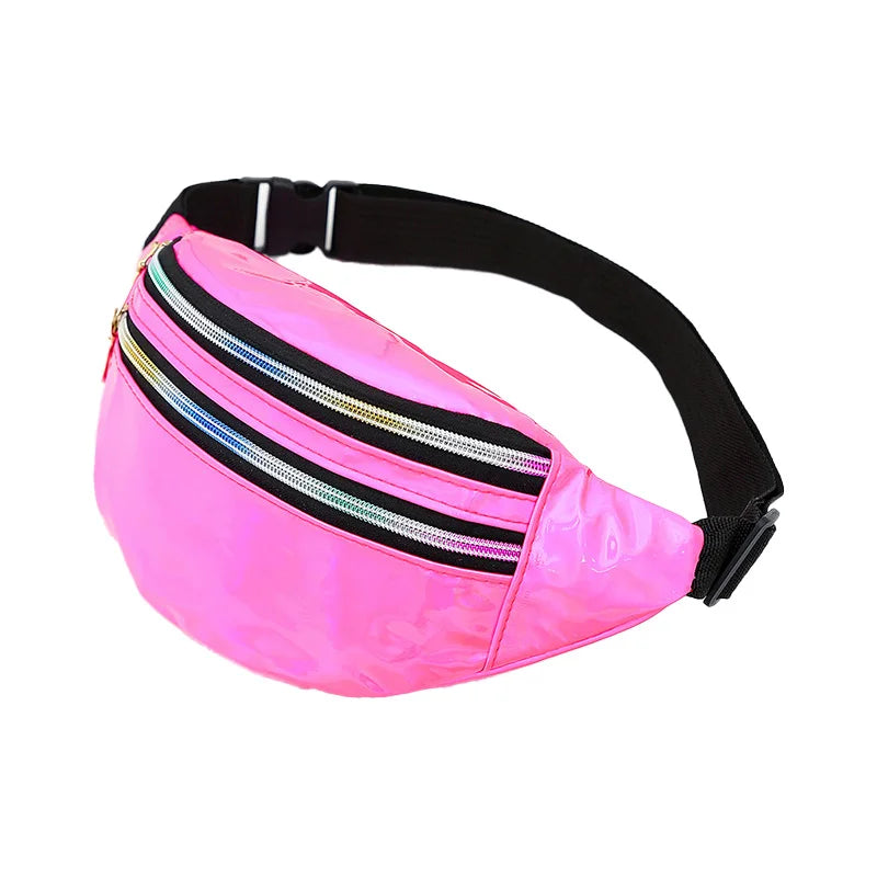 Trendy Personality Women S Waist Bag Laser Cool Lightweight Sport Leisure Female Belt Packs Outings