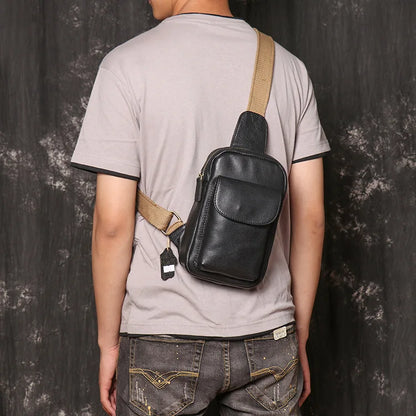 Men S Multi-Function Mobile Phone Storage Women Real Leather Shoulder Diagonal Cross Backpack Large