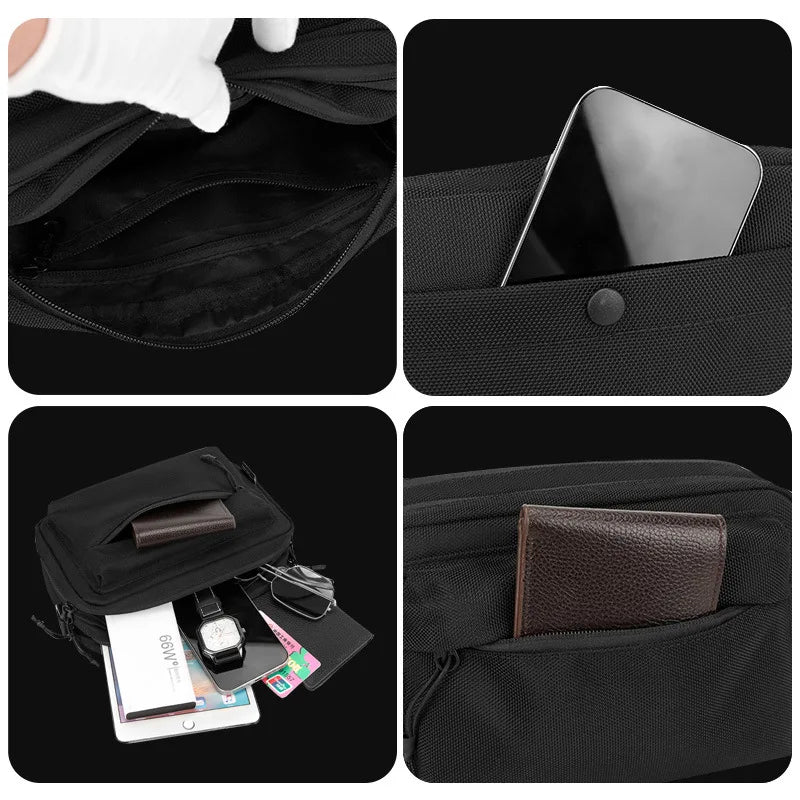 Men S Waterproof Nylon Cloth Shoulder Bag Leisure Commuting Light Oblique Span Large Capacity