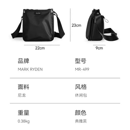 Shoulder Bag Vertical Men Sling Leisure Oxford Cloth Waterproof Large Capacity Multi-Function