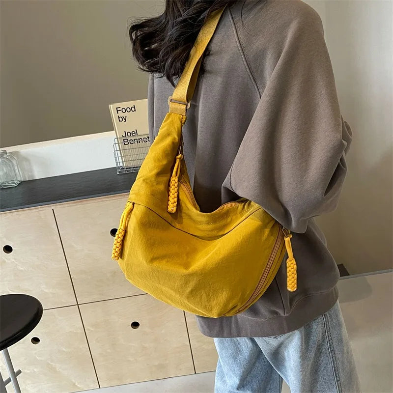 Crescent Crossbody Bag for Women – Lightweight Nylon Shoulder Bag