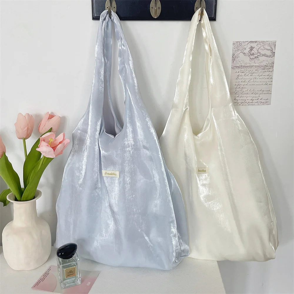 Fairy Bag Flexible Large Capacity Handbag Underarm Lightweight Satin Tote Stylish Accessory Shopping