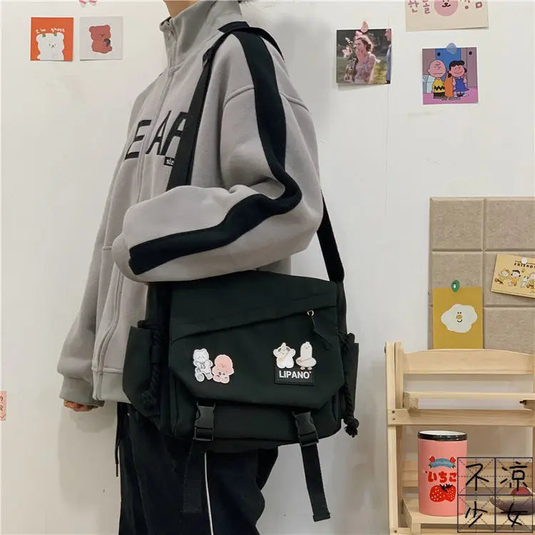 Canvas Crossbody Messenger Bag – Cute Casual Shoulder Bag for Women