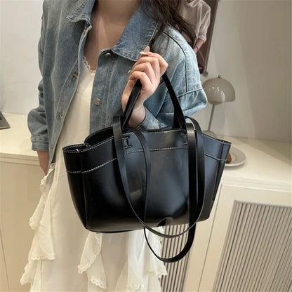 Soft Leather Tote Bag – Women's Single Shoulder Handbag