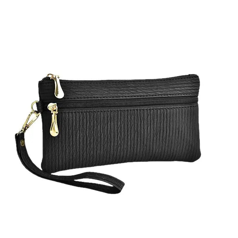 Women Zipper Bag Zero Purse Hand Rope Versatile Mobile Phone Storage Square Large Capacity