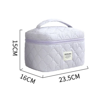 Makeup Bag Set Quilted Women S Large Floral Bags Cute Cotton Cosmetic Pouch Travel Toiletries
