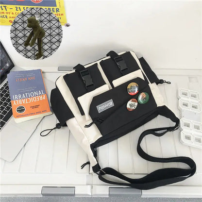 Waterproof Canvas Messenger Bag – Multi-Pocket Crossbody
