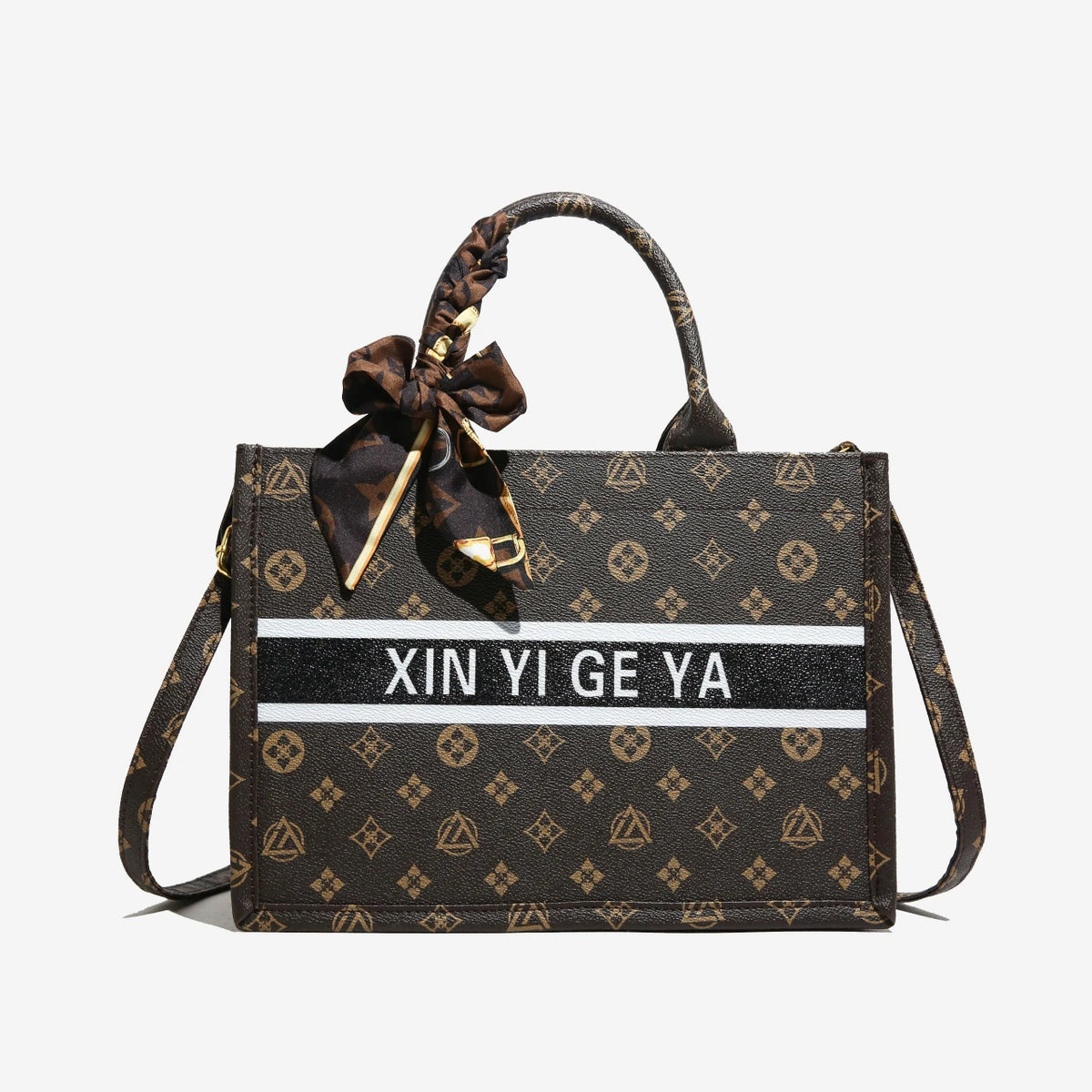 Fashionable Luxury Retro Printed Handbag Crossbody Bag Paired High-Value Scarves Used Daily