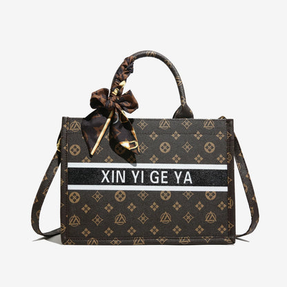 Fashionable Luxury Retro Printed Handbag Crossbody Bag Paired High-Value Scarves Used Daily