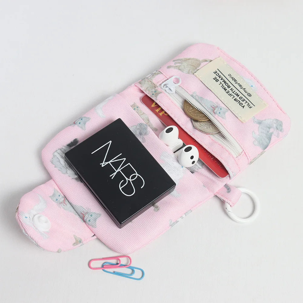 Coin Purse Girl Student Cute Printed Rabbit Cat Storage Bag Canvas Fresh Cdd Card Everyday