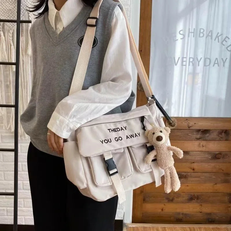 Canvas Crossbody Messenger Bag – Unisex Shoulder Bag