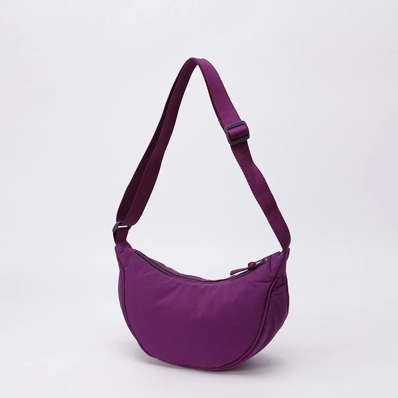 Nylon Crescent Crossbody Bag – Lightweight Women's Shoulder Bag