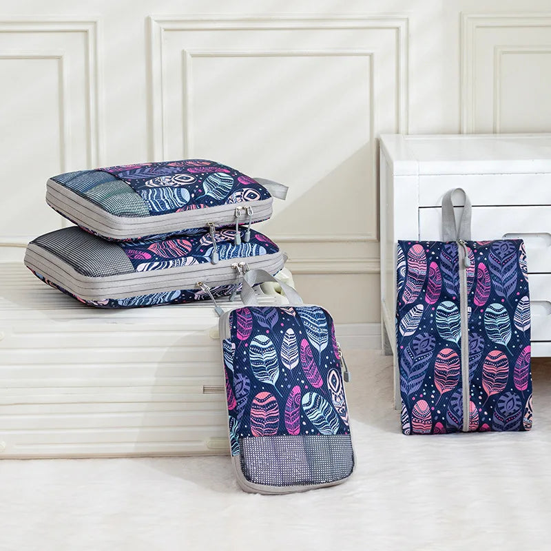 Printing Travel Storage Bag Compression Set Digital Toileting Makeup Clothes Shoes Luggage