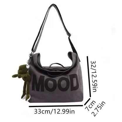 Canvas Hobo Shoulder Bag with Wide Strap – Casual Tote Handbag