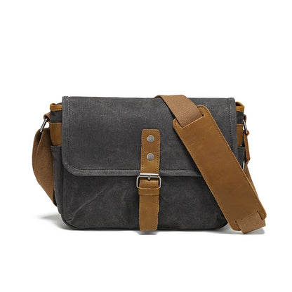 Vintage Canvas Single-Shoulder Camera Photo Bag Cross-Body Man Business Small Body