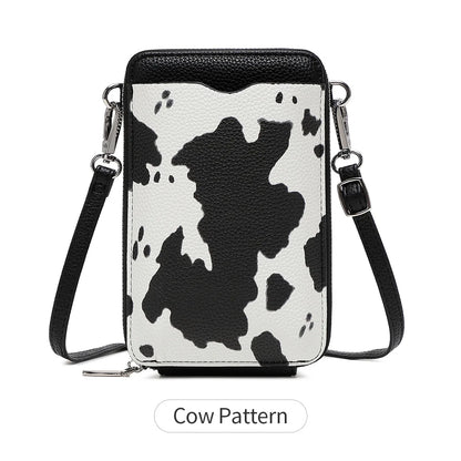 Lychee-Patterned Soft Leather Vertical Zipper Mobile Phone Bag Large-Capacity Women S